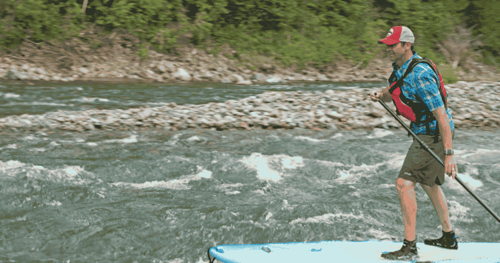 ken whiting stand up paddle boarding in Gaspésie, Québec