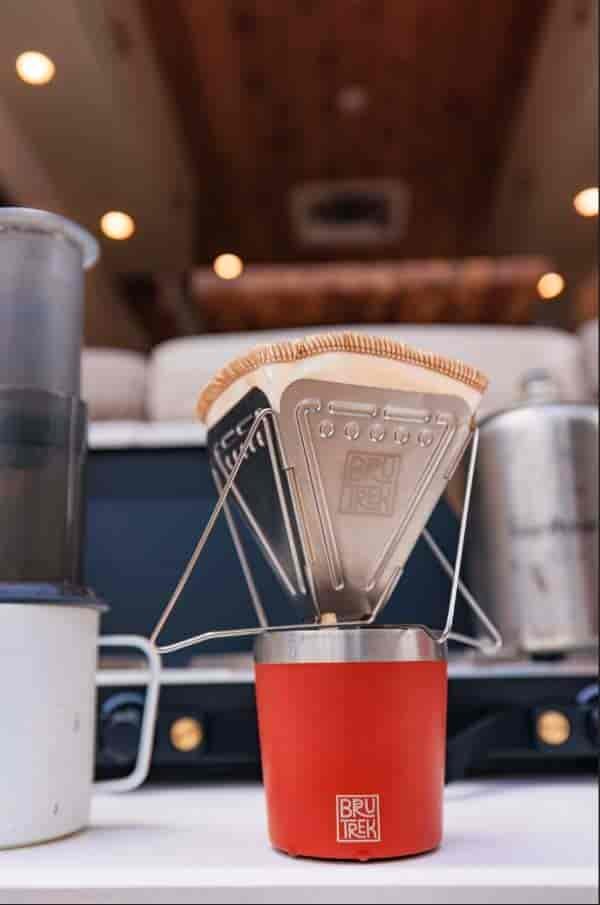 best camping coffee maker reviews: #1 BruTrek pour over