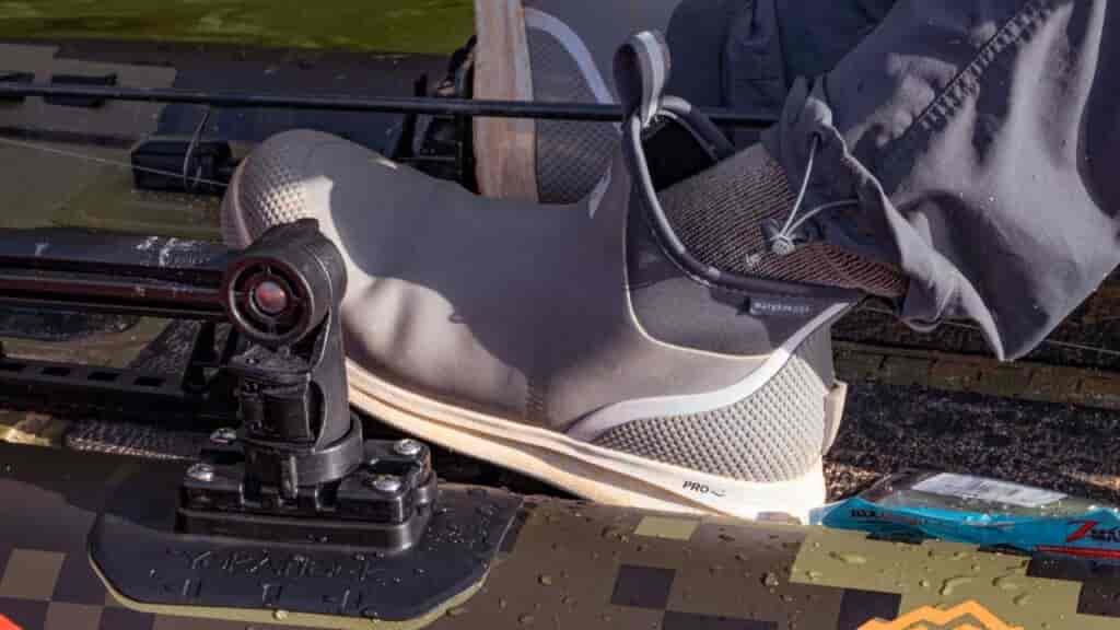 The Yakattack rod holders are mounted easily to the Kuda. Hope your noticing my nifty new Xtratuf Ankle Deck boots!