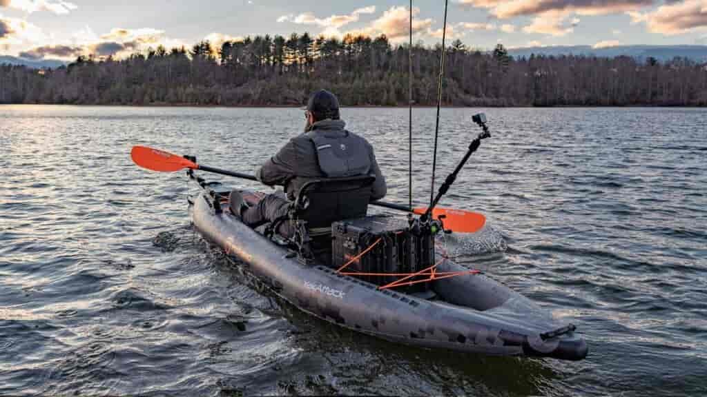 The sit-inside type inflatable kayaks allow you to have your gear down and tucked in safely.