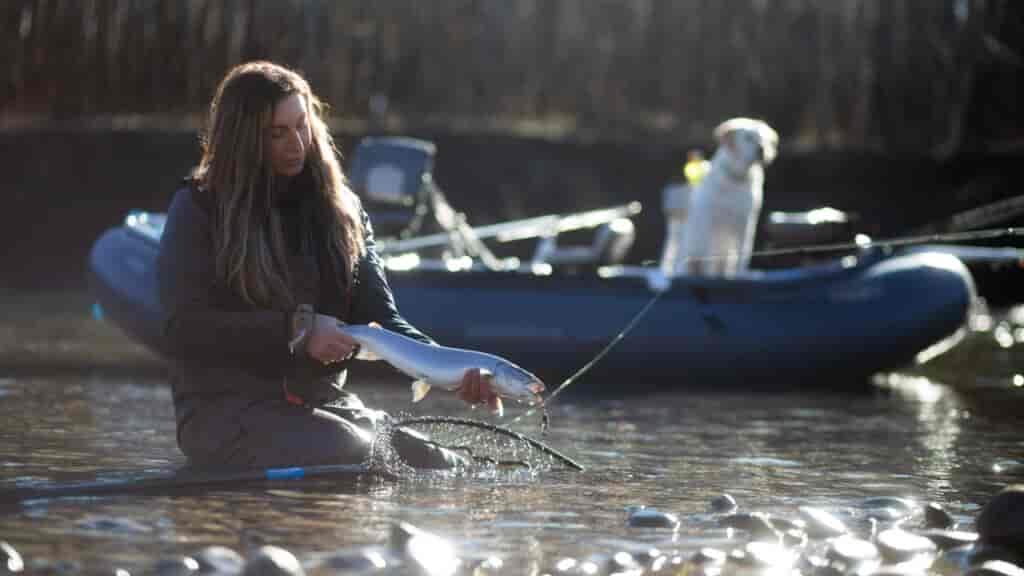 Always nice to be rewarded by catching a steelhead. Float Fishing with Jigs for Steelhead in Pacific Northwest 